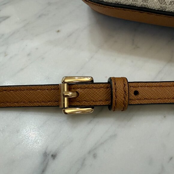 Michael Kors Jet Set Medium Logo Printed Crossbody White & - Picture 17 of 17